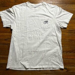 AFTCO White Short-Sleeve Pocket Tee with Logo